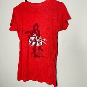 Captain Morgan Spiced Rum Red Crewneck Basic Tee Liquor Rep Size Medium